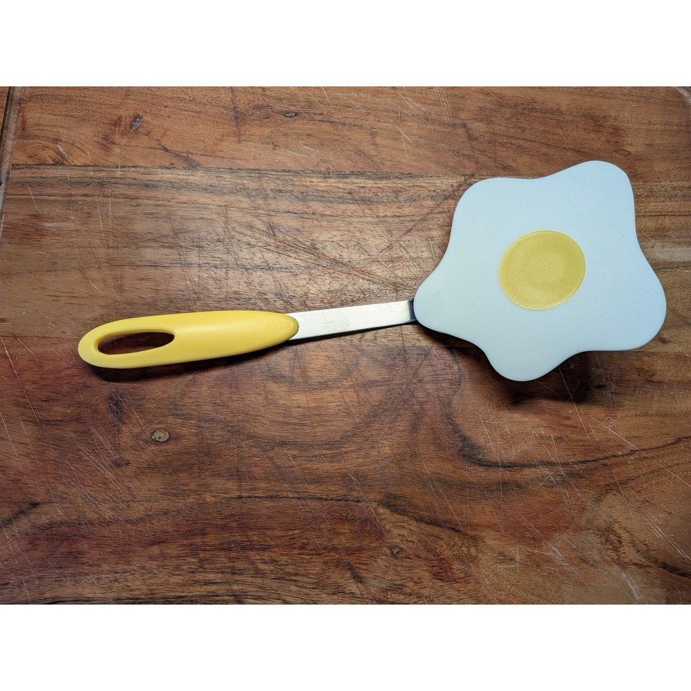 Fried Egg Spatula Novelty Silicone Turner Stainless Steel Kitchen Tool Yellow